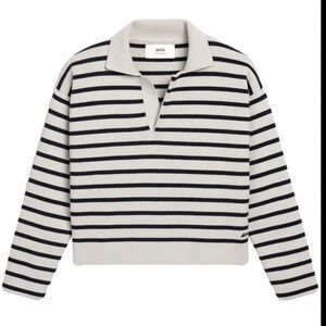 Ami Striped Polo Sweater